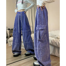 Load image into Gallery viewer, Vintage Corduroy Cargo Wide-leg Pants
