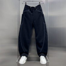 Load image into Gallery viewer, Solid Color Striped Casual Scimitar Pants
