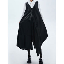 Load image into Gallery viewer, Women's Japanese Asymmetric V Neck Sleeveless Loose Vest Dress
