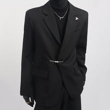 Load image into Gallery viewer, Loose Metal Button Suit Jacket
