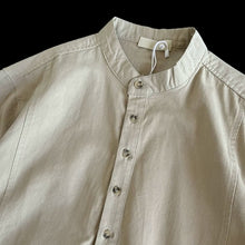 Load image into Gallery viewer, Heavyweight Japanese-style Henley Collar Long-sleeved Shirt
