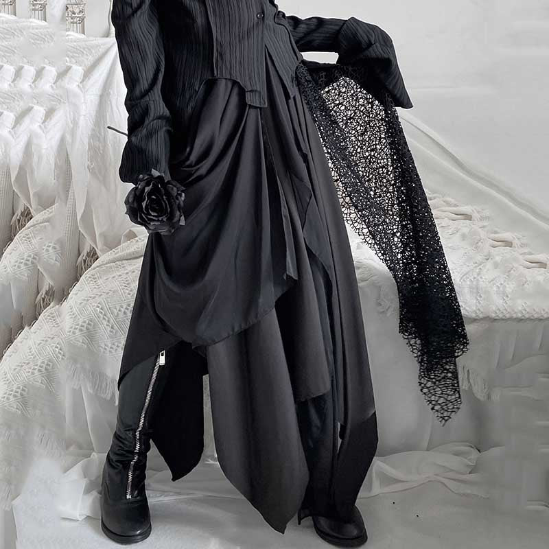 Multi-layer Fabric Splicing Irregular Mesh Skirt – stylesock
