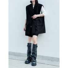 Load image into Gallery viewer, Womens Large Pocket Dropped Shoulder Sleeveless Blazer Vest
