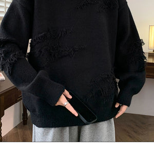 Retro Lazy Crew Neck Sweater