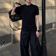 Load image into Gallery viewer, Solid Color Shoulder Pad Slim Fit T-shirt
