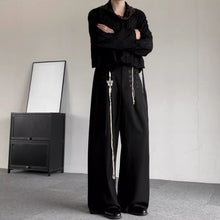 Load image into Gallery viewer, Japanese Retro Button Irregular Loose Straight Trousers
