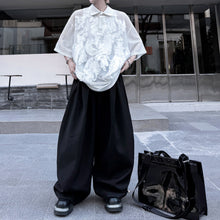 Load image into Gallery viewer, Mesh Embroidery Paneled Lapel Shirt
