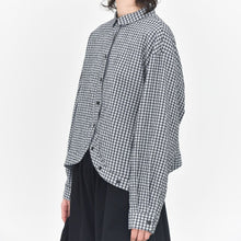 Load image into Gallery viewer, Curved Hem Checkered Textured Shirt
