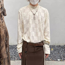 Load image into Gallery viewer, Retro Lace Openwork Mock Neck Shirt
