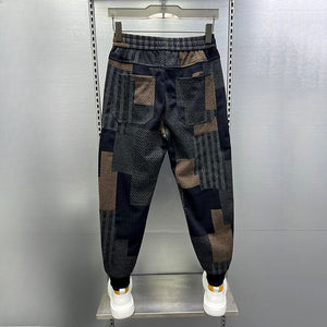 Colored Plaid Casual Stretch Skinny Pants
