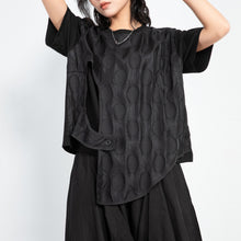 Load image into Gallery viewer, Asymmetric Round Neck Loose Fake Two-piece T-shirt
