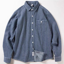 Load image into Gallery viewer, Casual Retro Loose Vertical Striped Shirt
