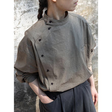 Load image into Gallery viewer, Vintage Stand Collar Loose Shirt
