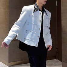 Load image into Gallery viewer, Heavy-duty Multi-zip Sequined Tweed Jacket
