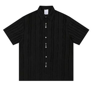 American Loose Textured Pleated Shirt