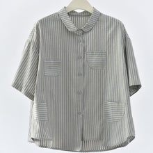 Load image into Gallery viewer, Women's Casual Retro Striped Short-sleeved Shirt
