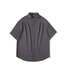 Load image into Gallery viewer, Stand-up Collar Draped Shirt
