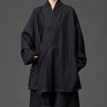 Load image into Gallery viewer, Women's Heavyweight Loose Cross Front Denim Kimono Cardigan Lantern Pants Two-piece Set
