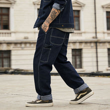 Load image into Gallery viewer, Raw Denim Multi-pocket Striped Outdoor Cargo Pants
