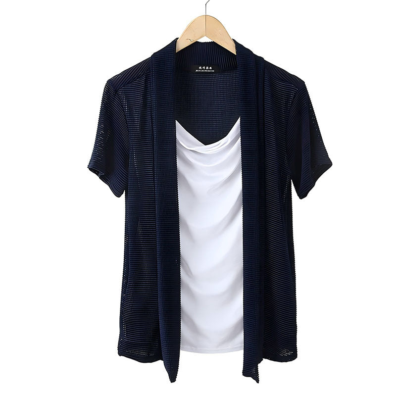 Fake Two-Piece Cutout Short Sleeve T-Shirt