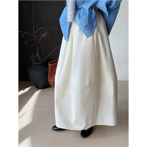 Elastic Waist Loose Casual Long Skirt