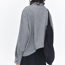 Load image into Gallery viewer, Curved Hem Checkered Textured Shirt

