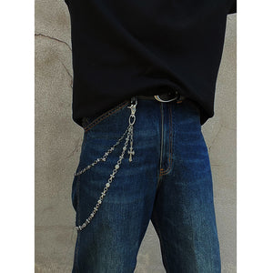 Retro Punk Metal Cross Waist Chain