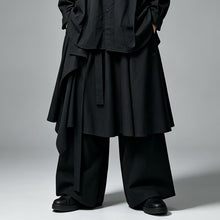 Load image into Gallery viewer, Japanese Minimalist High-waist Asymmetrical Layered Loose Wide-leg Skirt-pants
