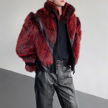 Load image into Gallery viewer, Stage Party Patchwork Leather Warm Faux Fur Coat
