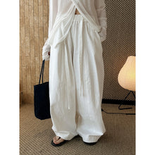 Load image into Gallery viewer, Women's High-waisted Pleated Belted Wide-leg Casual Trousers

