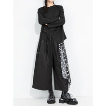 Load image into Gallery viewer, Women's Floral Scarf Detail Elastic-waist Wide-leg Pants
