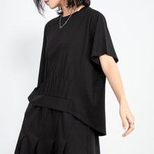 Load image into Gallery viewer, Loose Irregular Pleated Thin T-shirt
