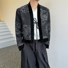 Load image into Gallery viewer, Vintage Jacquard Patchwork Dragon Pattern Denim Jacket
