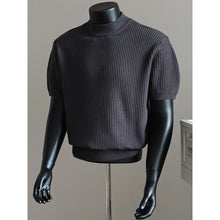 Load image into Gallery viewer, Turtleneck Short-sleeved Striped Sweater
