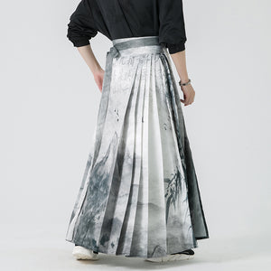 Ink Printed Hanfu Horse Face Skirt