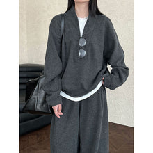Load image into Gallery viewer, Relaxed Brushed Sweatshirt Casual Machete Pants Two-piece Suit
