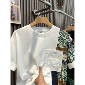 Patchwork Pattern Round Neck T-shirt