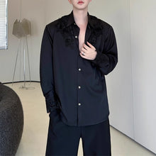 Load image into Gallery viewer, French Lapel Rose Embroidered Shirt
