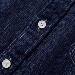Denim Collarless Casual Loose Shirt
