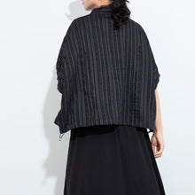 Load image into Gallery viewer, Women's Plus Size Asymmetric Layered Striped Loose Shirt
