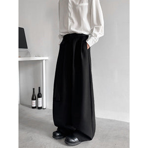 Button Drape Loose Wide Leg Pants