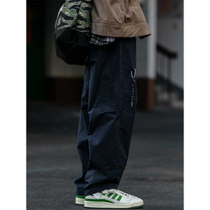 Retro Loose Straight Drawstring Pants