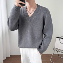 Load image into Gallery viewer, V-neck Pullover Knit Sweater

