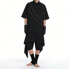 Load image into Gallery viewer, Faux Two-Piece Asymmetrical Wide-Leg Shorts
