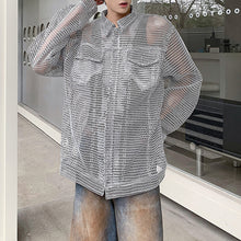 Load image into Gallery viewer, Mesh See-through Casual Shirt
