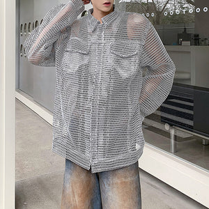 Mesh See-through Casual Shirt