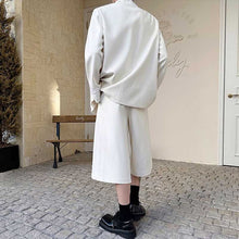 Load image into Gallery viewer, Lace Trim Blazer Casual Straight Wide-leg Shorts Two-piece Suit
