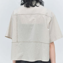 Load image into Gallery viewer, Women's Japanese Minimalist Zigzag Stitch Short Sleeve Shirt
