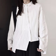 Load image into Gallery viewer, Striped Irregular Long-sleeved Shirt

