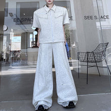 Load image into Gallery viewer, Lapel Multi-Pocket Jacket Casual Pants Solid Color Two-Piece Set
